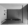 Mexen Kioto+ ścianka prysznicowa z półką Walk-in 75 x 200 cm, transparent, czarna - 800-075-121-70-00
