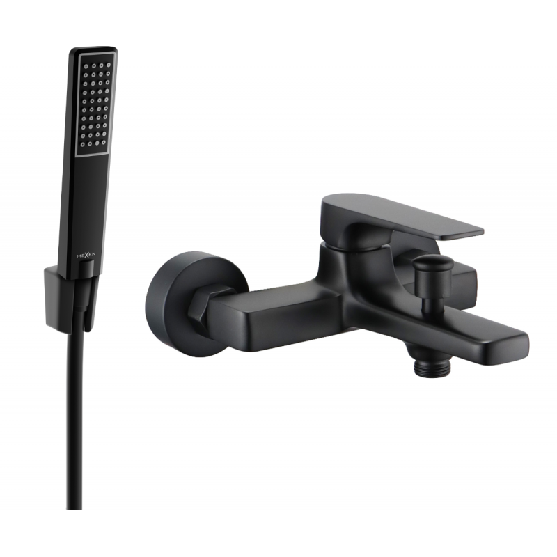 Mexen Lynx R72 bateria wannowa z zestawem prysznicowym, czarna - 74593R72-70