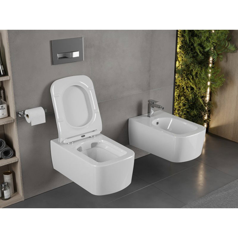 Mexen York miska wc Rimless z deską wolnoopadającą slim, duroplast, biała połysk - 30114000