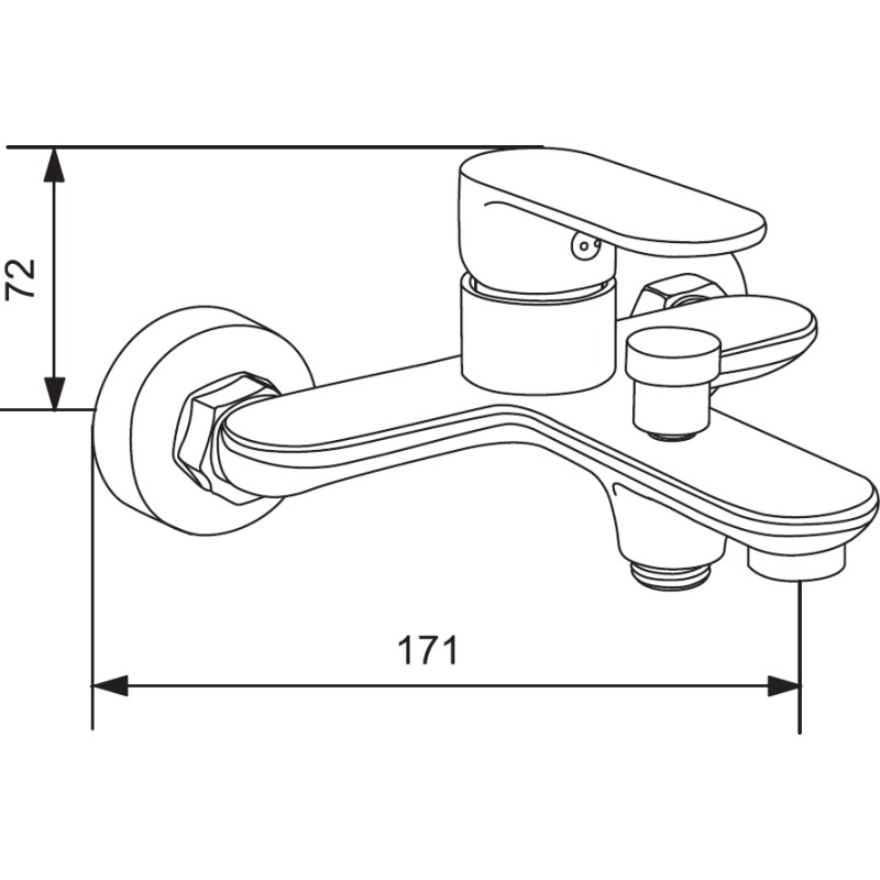 Mexen Milo DF05 zestaw wannowy, chrom - 71303DF05-00
