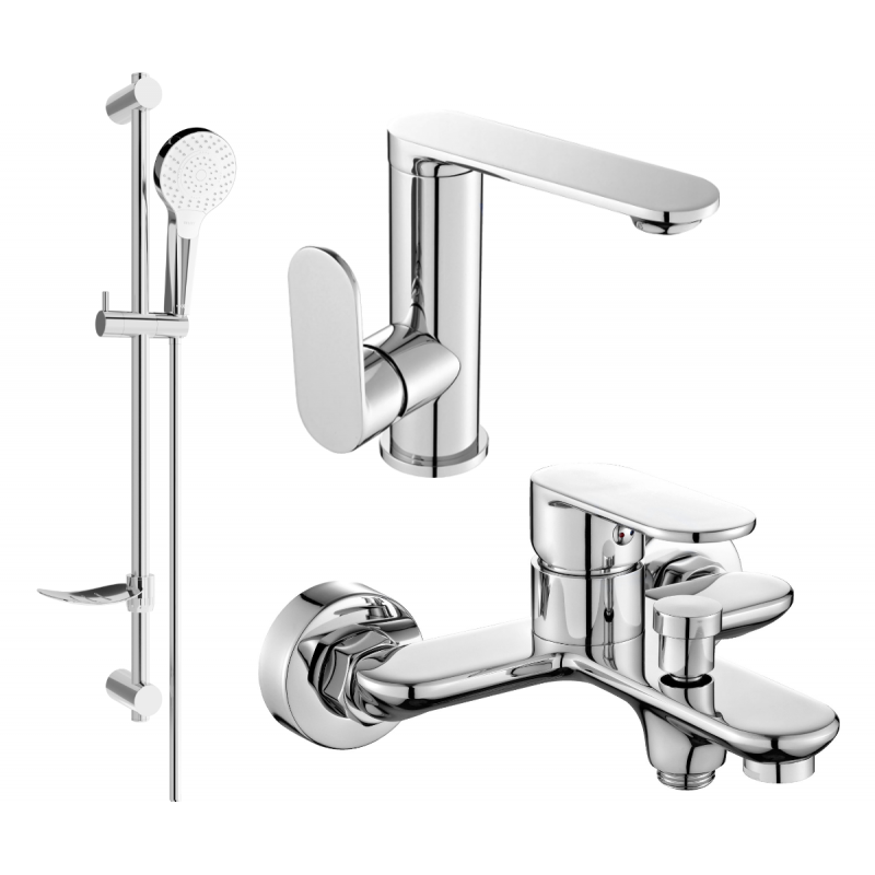 Mexen Milo DF05 zestaw wannowy, chrom - 713053DF05-00