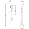 Mexen Milo DF05 zestaw wannowy, chrom - 713053DF05-00