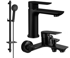 Mexen Alfa DQ40 zestaw wannowy, czarny - 745703DQ40-70