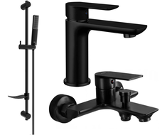 Mexen Alfa DF72 zestaw wannowy, czarny - 745703DF72-70