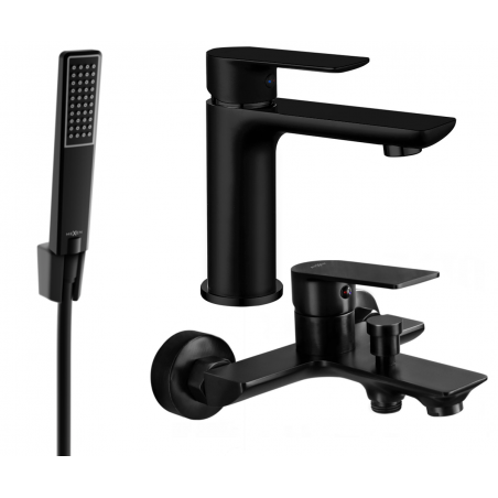 Mexen Alfa R72 zestaw wannowy, czarny - 745703R72-70