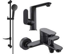 Mexen Milo DF05 zestaw wannowy, czarny - 713053DF05-70