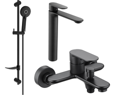 Mexen Milo DF40 zestaw wannowy, czarny - 71313DF40-70