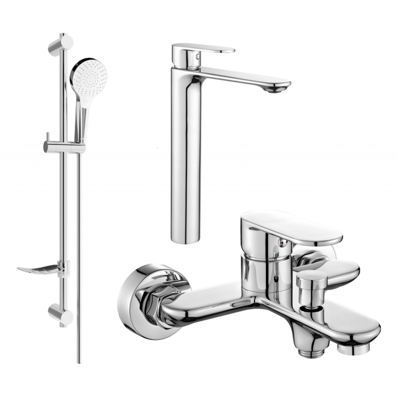 Mexen Milo DF05 zestaw wannowy, chrom - 71313DF05-00