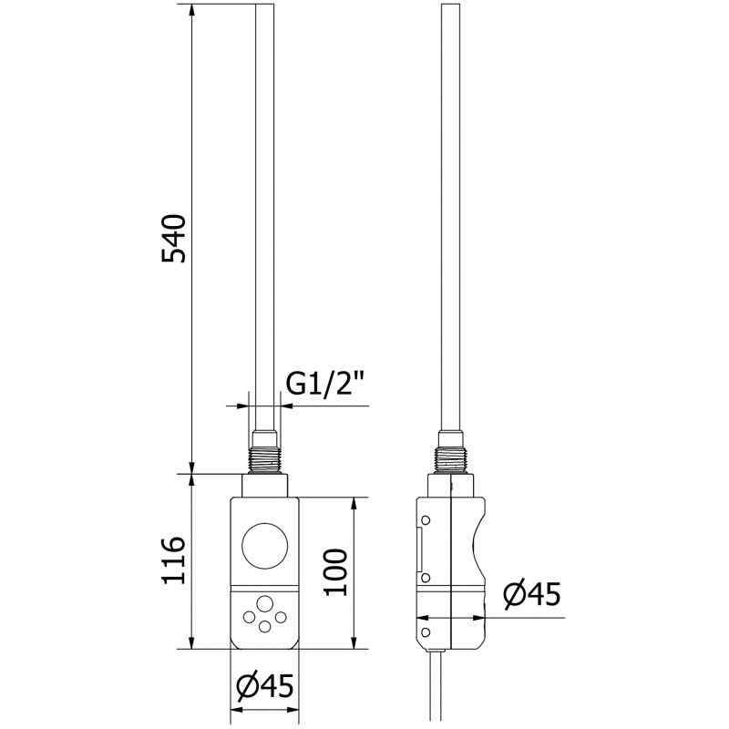 Mexen Ares grzejnik elektryczny 1800 x 600 mm, 600 W, złoty - W102-1800-600-2900-50