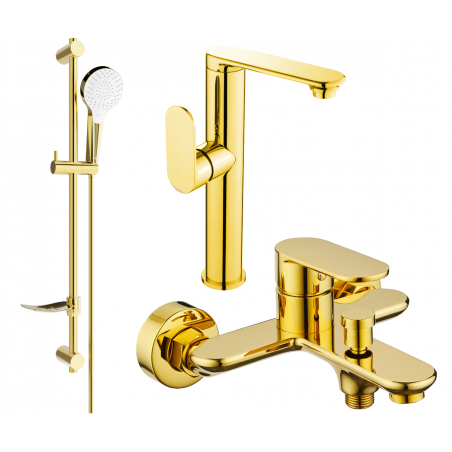 Mexen Milo DF05 zestaw wannowy, złoty - 713153DF05-50