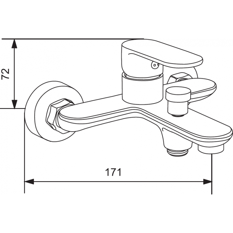 Mexen Milo DF05 zestaw wannowy, czarny - 713153DF05-70