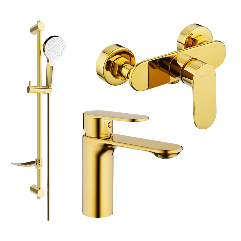 Mexen Milo DF05 zestaw prysznicowy, złoty - 71304DF05-50