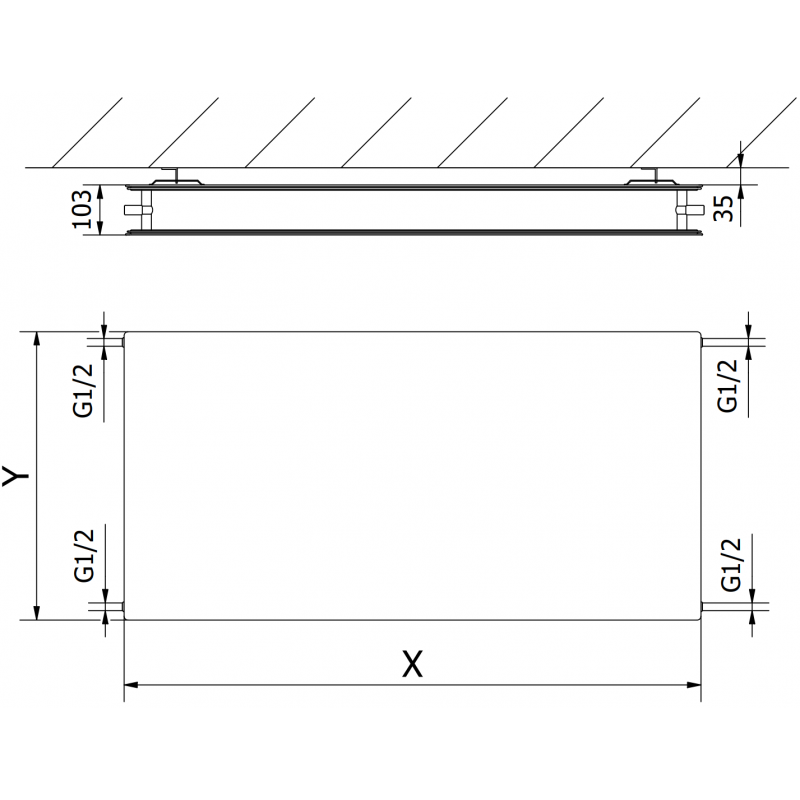 Mexen CHF20 Hygiene Flat grzejnik płytowy 900 x 1200 mm, podłączenie boczne, 1678 W, czarny - W420HF-090-120-70