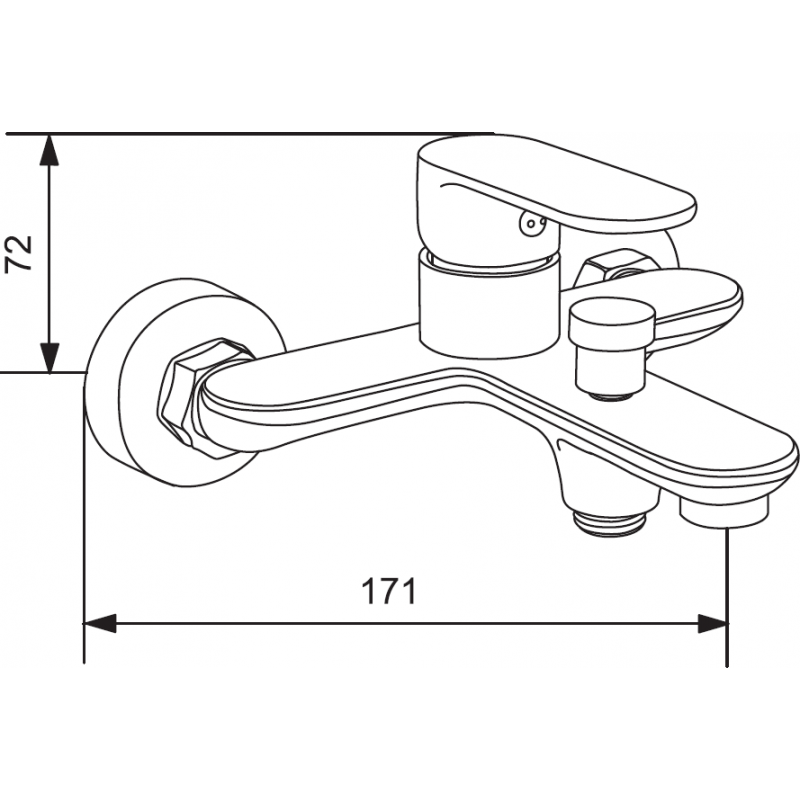 Mexen Milo R05 zestaw wannowy, chrom - 713053R05-00