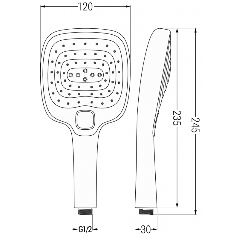 Mexen R-17 rączka prysznicowa 3-funkcyjna, chrom/biała - 79517-02