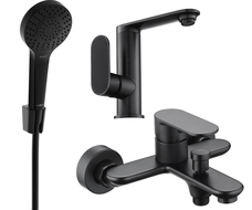 Mexen Milo R05 zestaw wannowy, czarny - 713053R05-70