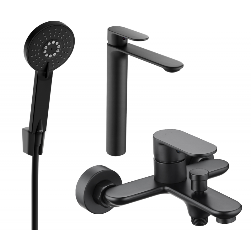 Mexen Milo R40 zestaw wannowy, czarny - 71313R40-70