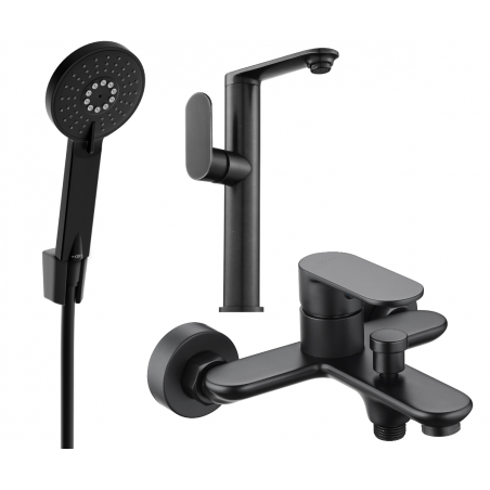 Mexen Milo R40 zestaw wannowy, czarny - 713153R40-70