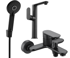 Mexen Milo R40 zestaw wannowy, czarny - 713153R40-70