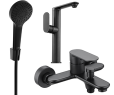 Mexen Milo R05 zestaw wannowy, czarny - 713153R05-70