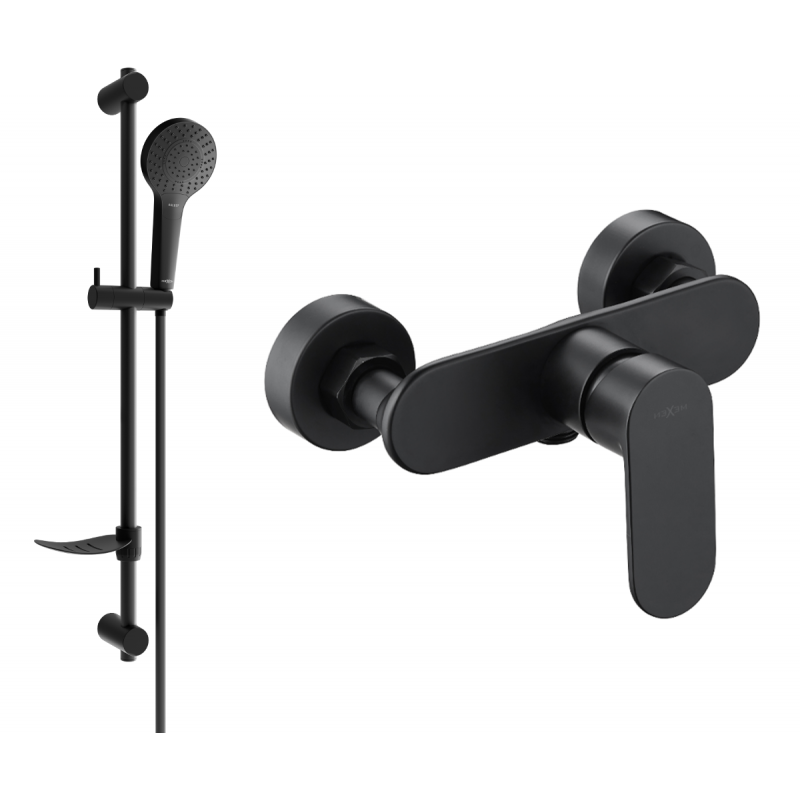 Mexen Milo DF05 bateria prysznicowa z zestawem prysznicowym, czarna - 7134R05-70