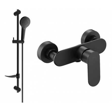 Mexen Milo DF05 bateria prysznicowa z zestawem prysznicowym, czarna - 7134R05-70