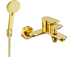 Mexen Milo R40 bateria wannowa z zestawem prysznicowym, złota - 7133R40-50