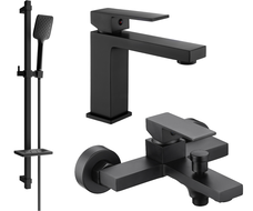 Mexen Uno DQ62 zestaw wannowy, czarny - 71403DQ62-70