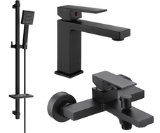 Mexen Uno DQ45 zestaw wannowy, czarny - 71403DQ45-70