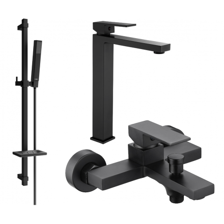 Mexen Uno DQ77 zestaw wannowy, czarny - 71413DQ77-70
