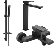 Mexen Uno DQ77 zestaw wannowy, czarny - 71413DQ77-70