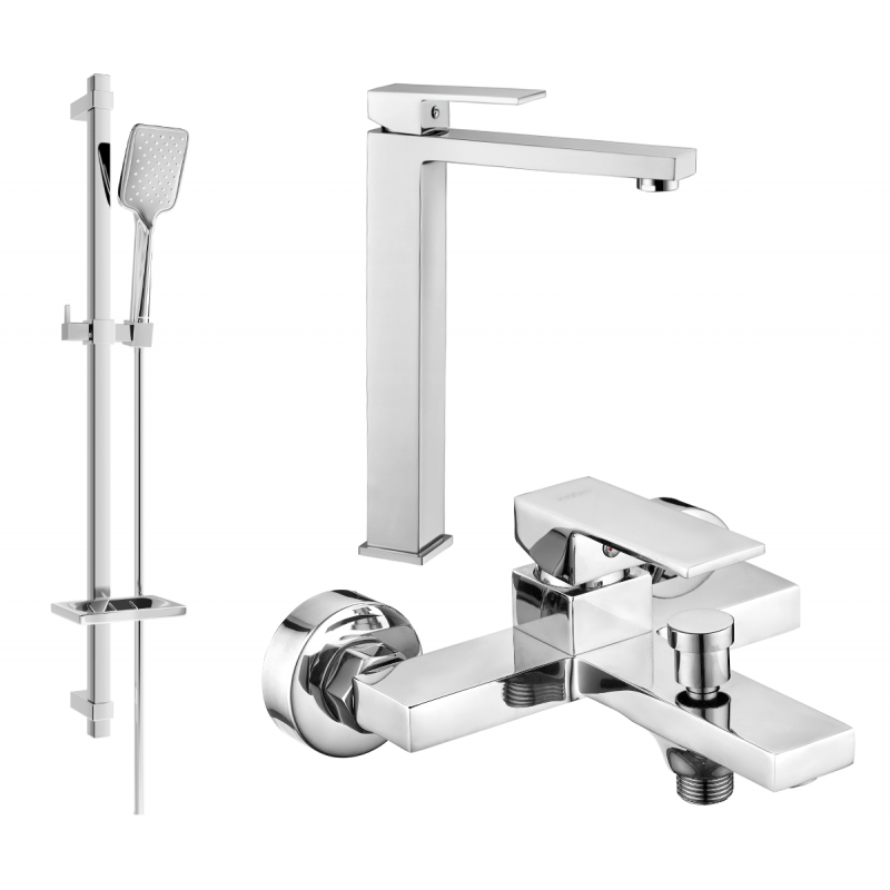 Mexen Uno DQ62 zestaw wannowy, chrom - 71413DQ62-00