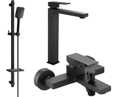 Mexen Uno DQ62 zestaw wannowy, czarny - 71413DQ62-70