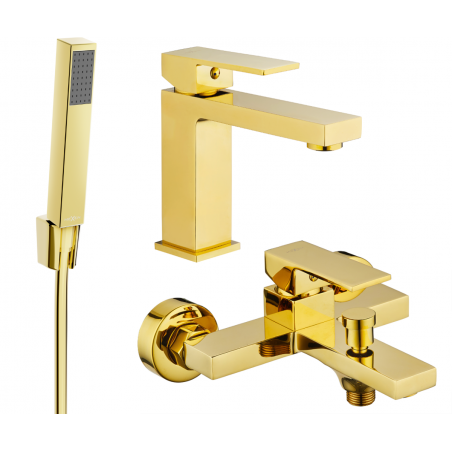 Mexen Uno R77 zestaw wannowy, złoty - 71403R77-50