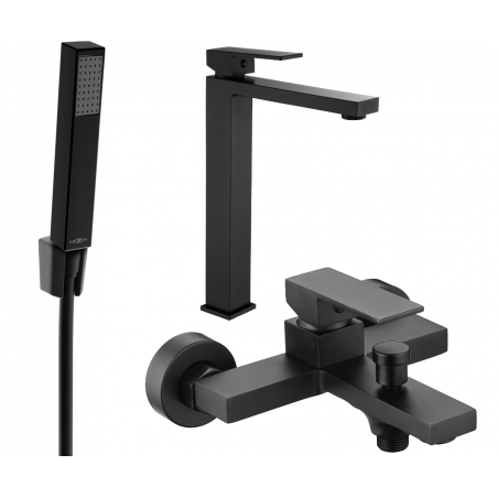 Mexen Uno R77 zestaw wannowy, czarny - 71413R77-70