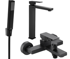 Mexen Uno R77 zestaw wannowy, czarny - 71413R77-70