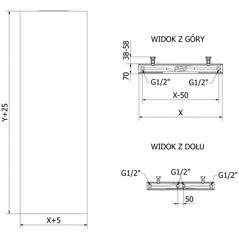 Mexen Flat VS20S grzejnik płytowy 2200 x 300 mm, podłączenie dolne środkowe, 760 W, biały - W6VS20S-220-030-00