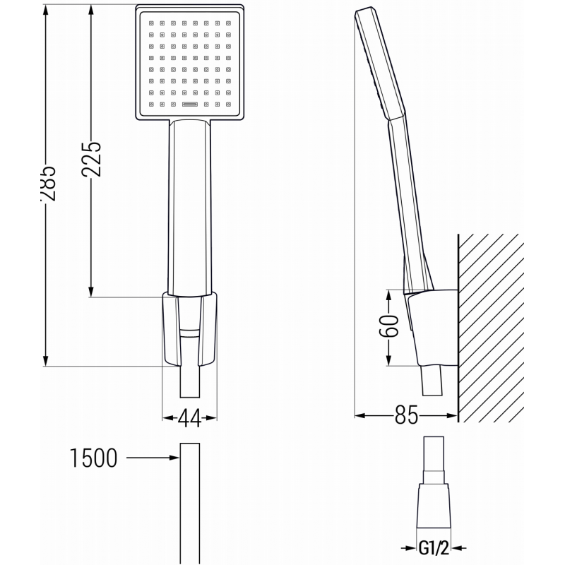 Mexen Uno R45 zestaw wannowy, chrom - 71413R45-00