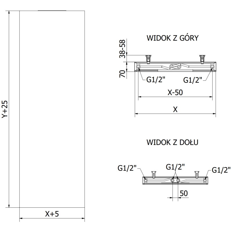 Mexen Flat VS20S grzejnik płytowy 2000 x 400 mm, podłączenie dolne środkowe, 945 W, biały - W6VS20S-200-040-00