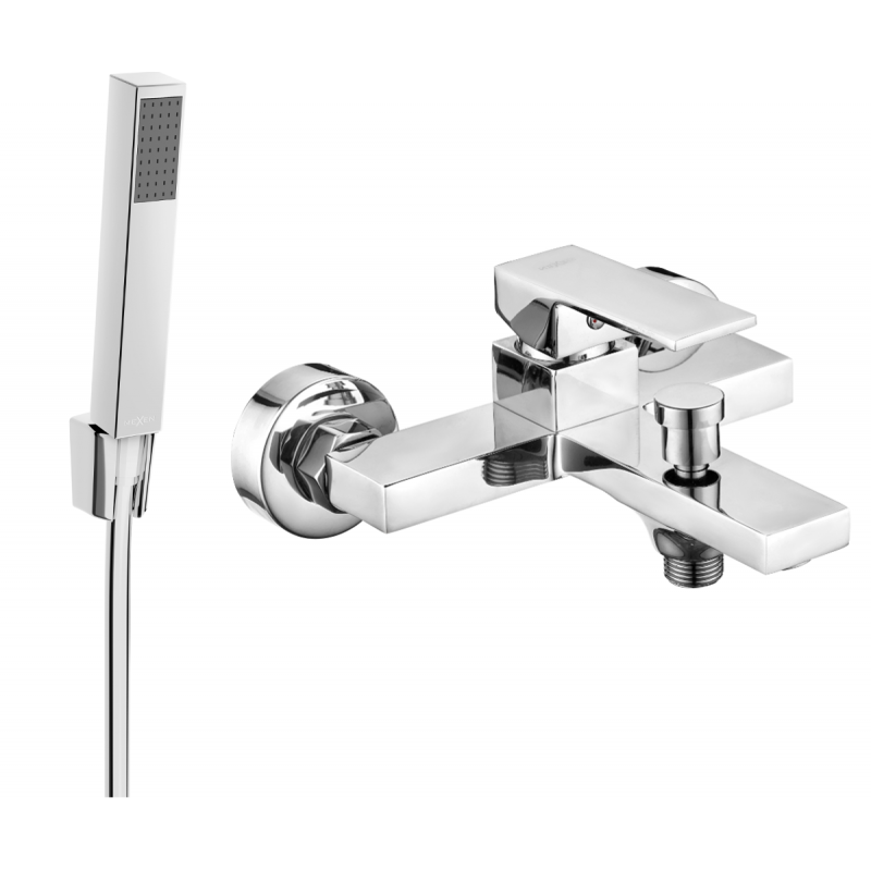 Mexen Uno R77 bateria wannowa z zestawem prysznicowym, chrom - 7143R77-00