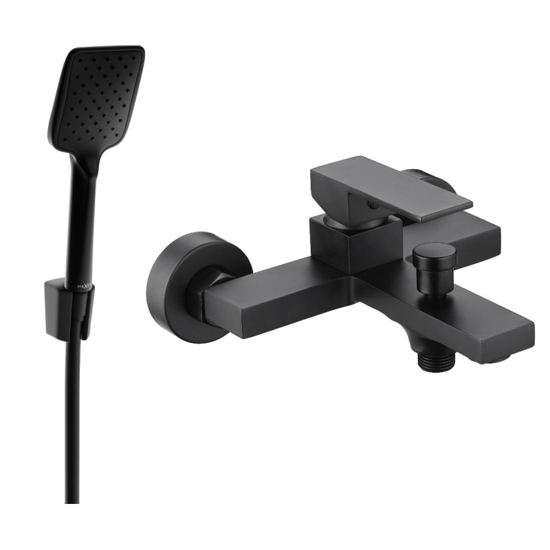 Mexen Uno R62 bateria wannowa z zestawem prysznicowym, czarna - 7143R62-70