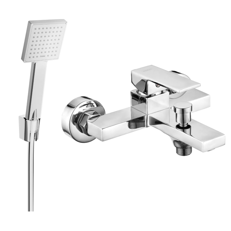 Mexen Uno R45 bateria wannowa z zestawem prysznicowym, chrom - 7143R45-00