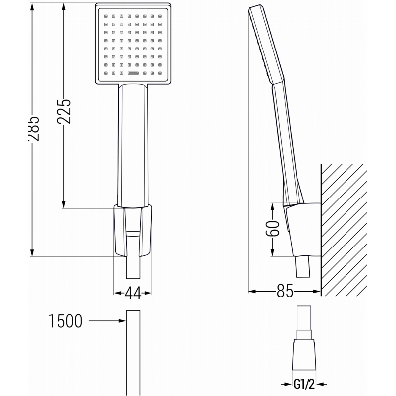 Mexen Uno R45 bateria wannowa z zestawem prysznicowym, złota - 7143R45-50