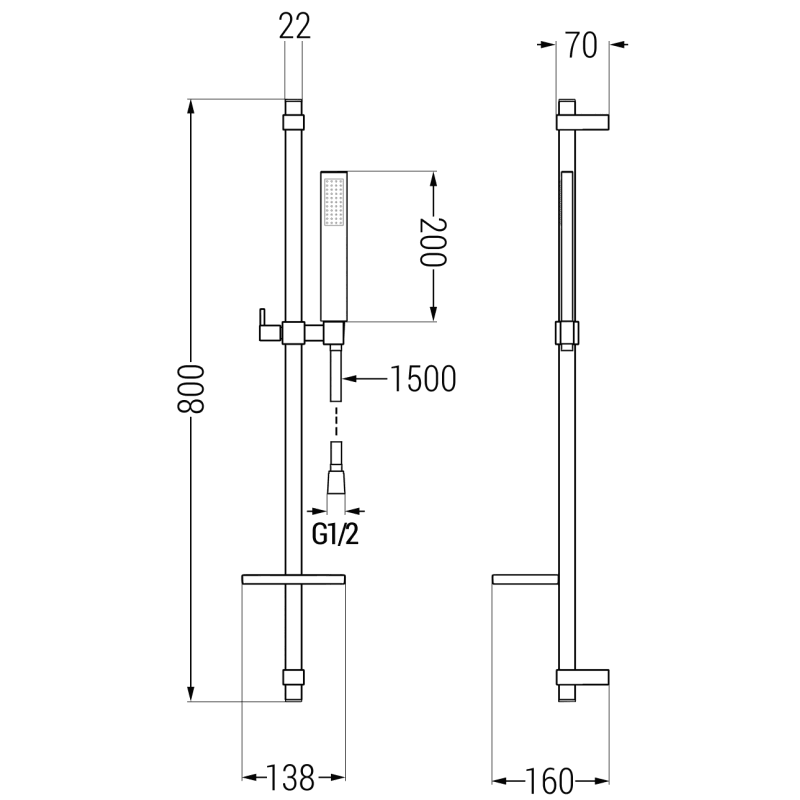 Mexen Zero DQ02 zestaw wannowy, chrom - 71103DQ02-00