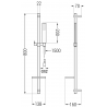 Mexen Zero DQ02 zestaw wannowy, czarny - 71103DQ02-70