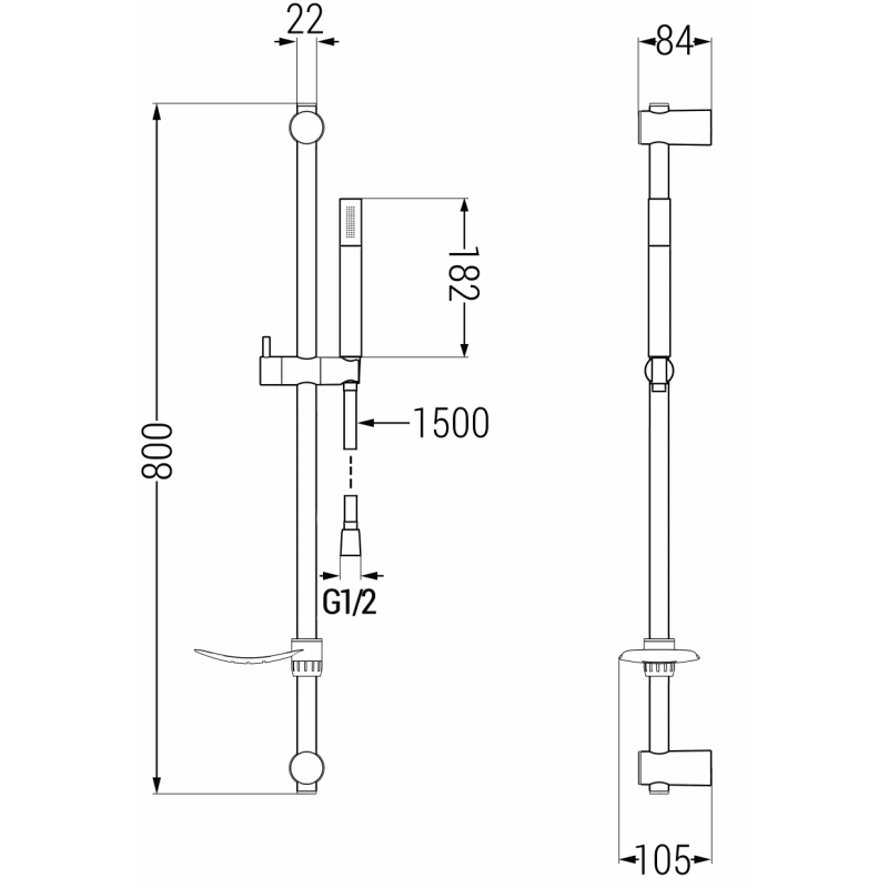 Mexen Zero DF70 zestaw prysznicowy, chrom - 71104DF70-00
