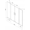 Mexen Velar Duo parawan nawannowy 2-skrzydłowy rozsuwany 150 x 150 cm, grafit, gun gray szczotkowany - 896-150-000-42-66