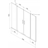 Mexen Velar Duo parawan nawannowy 2-skrzydłowy rozsuwany 150 x 150 cm, grafit, czarny - 896-150-000-42-70