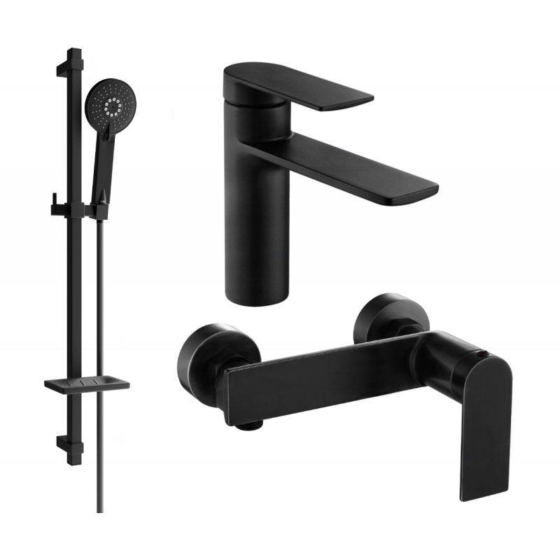 Mexen Zero DQ40 zestaw prysznicowy, czarny - 71104DQ40-70