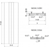 Mexen Line VS20SL grzejnik płytowy 2200 x 400 mm, podłączenie dolne środkowe, 1013 W, biały - W6VS20SL-220-040-00